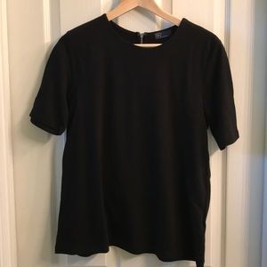 GAP Black 3/4 Sleeve Top w/ zipper detail
